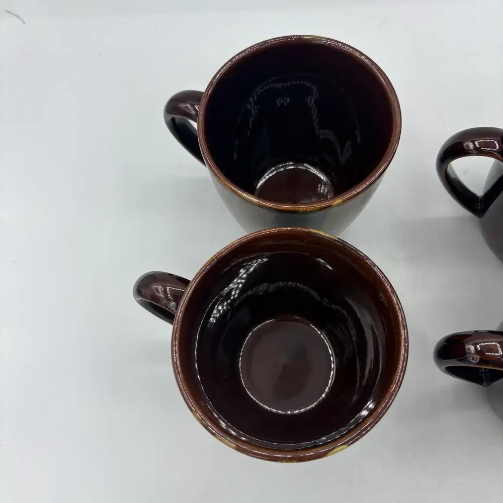 Sango Avanti Brown‎ 4722 Coffee Mugs Set of 4 Swirl Stripe 4